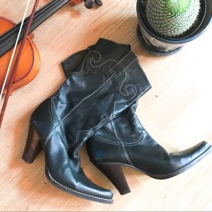 STEVEN black Silverado leather western boots