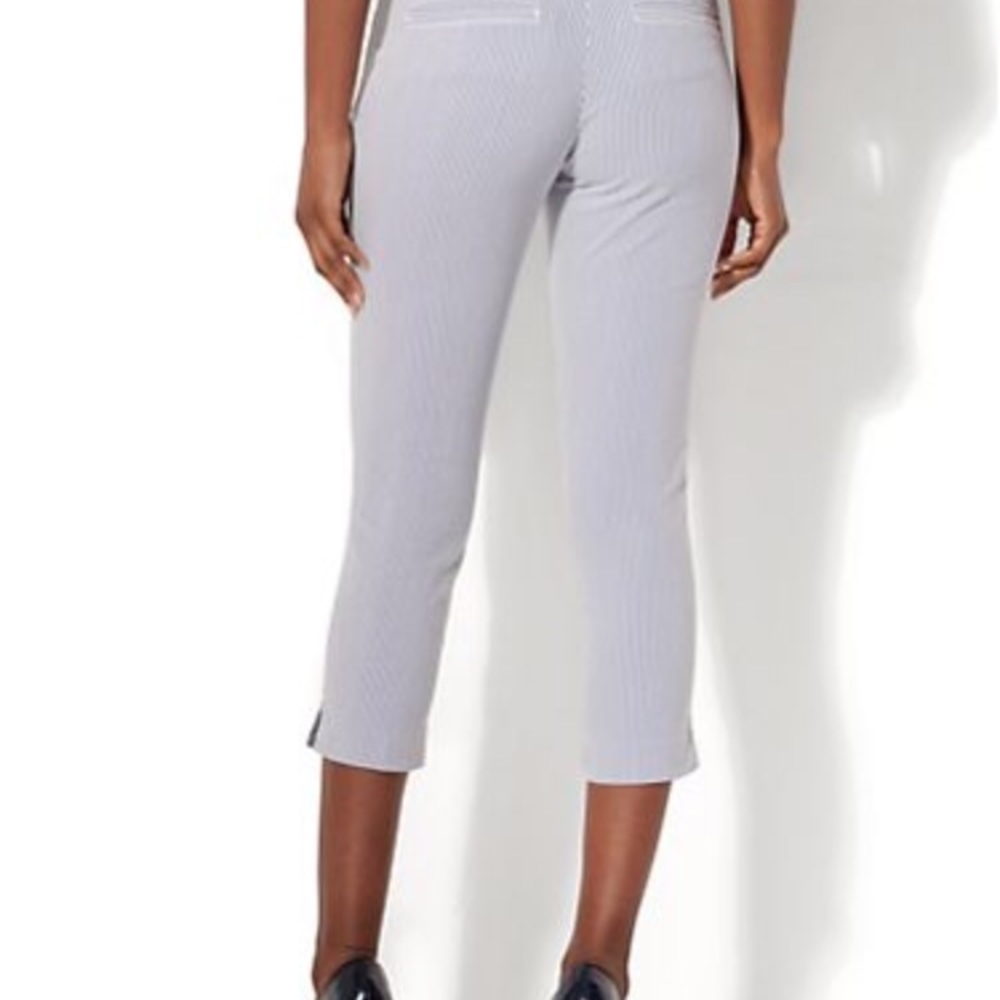 crop striped straight leg pants size 14 - Picture 2 of 5