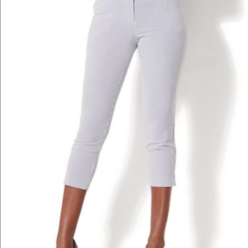 crop striped straight leg pants size 14 - Picture 3 of 5