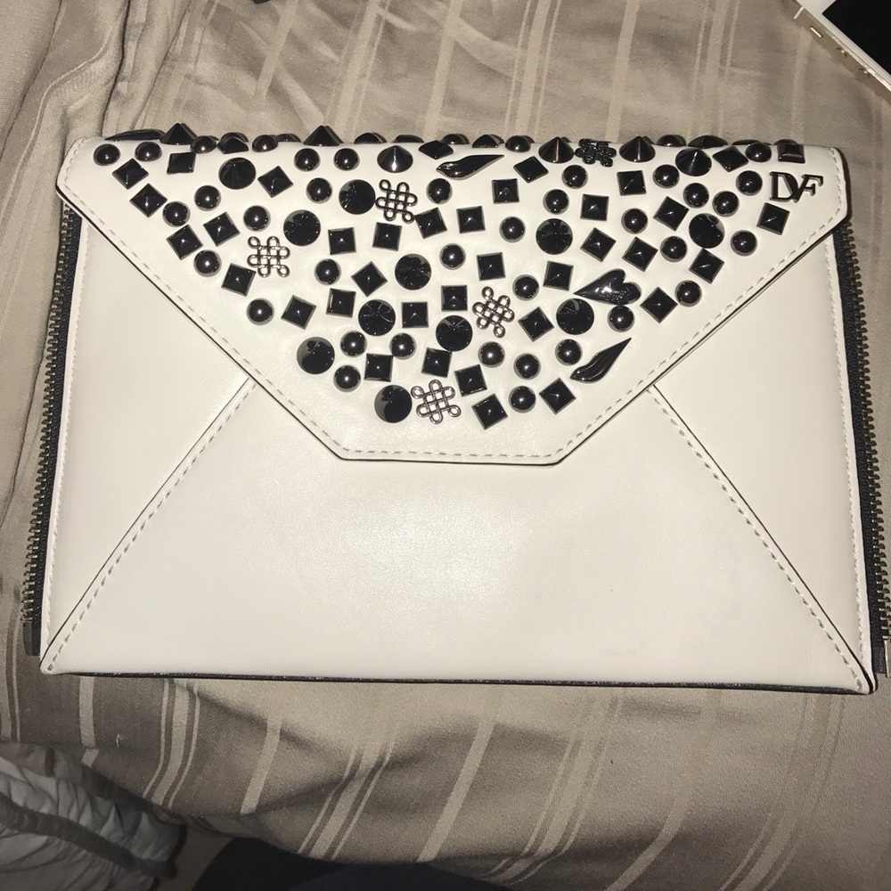 White Diane von Furstenberg evening clutch