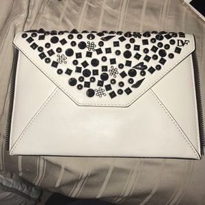 White Diane von Furstenberg evening clutch