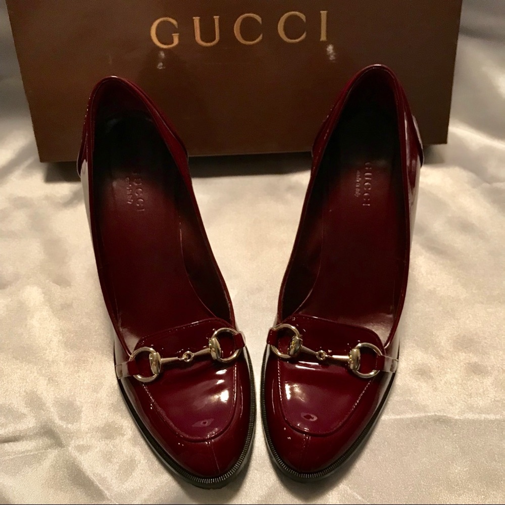 Gorgeous Gucci Burgundy Patent Leather Pumps