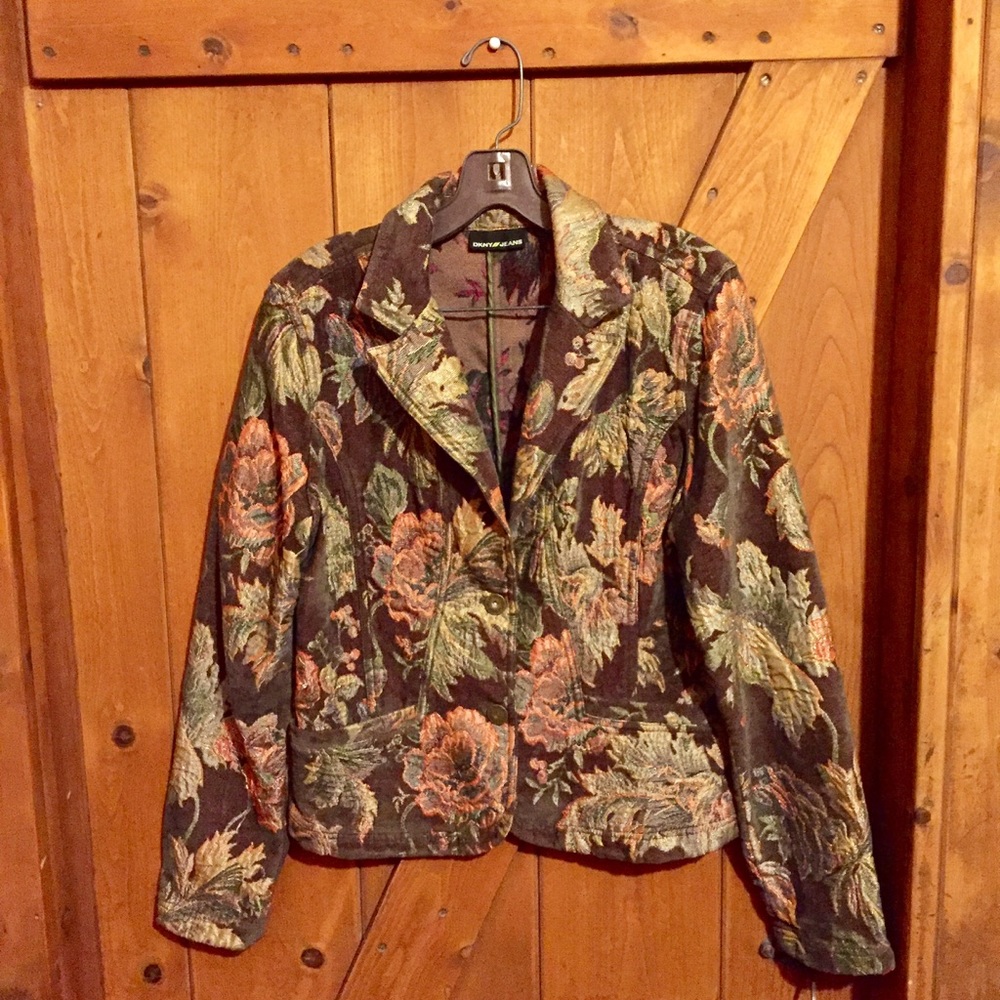 DKNY Floral Textile Jacket