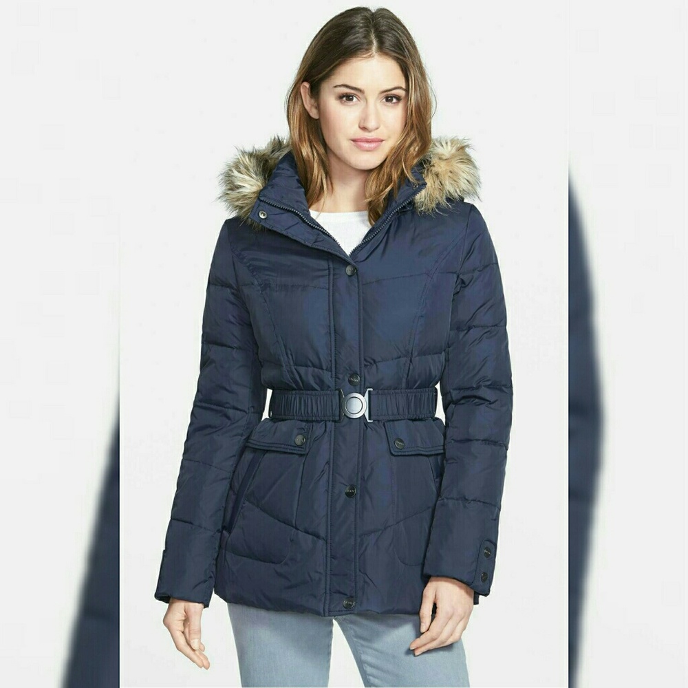 'Hayley' Hooded Belted Quilted Jacket - BLACK