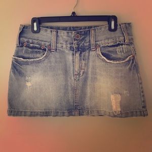 Light wash denim miniskirt