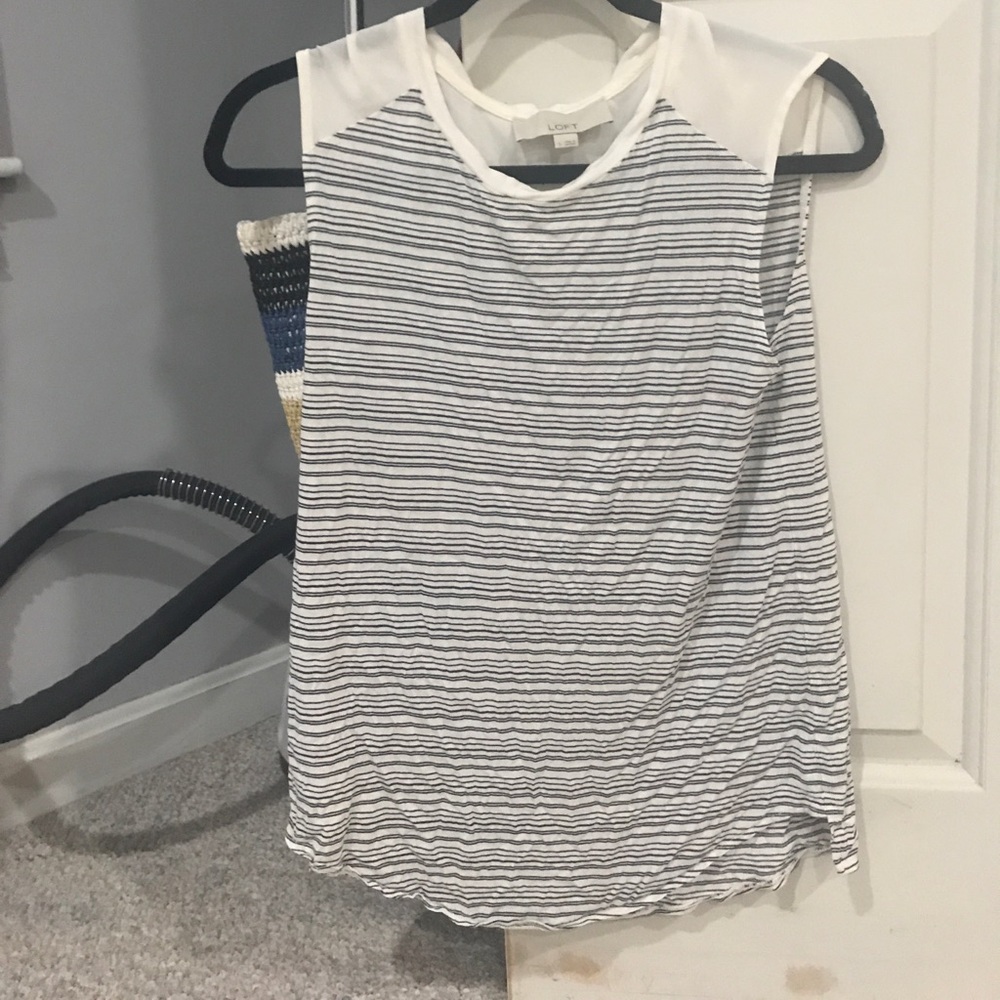 Black and white strapped tank top
