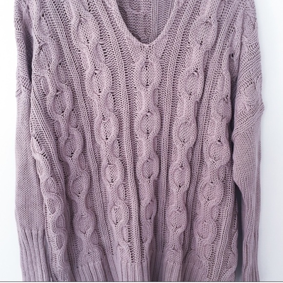 Mauve Cozy Cable Knit Sweater - Picture 4 of 4