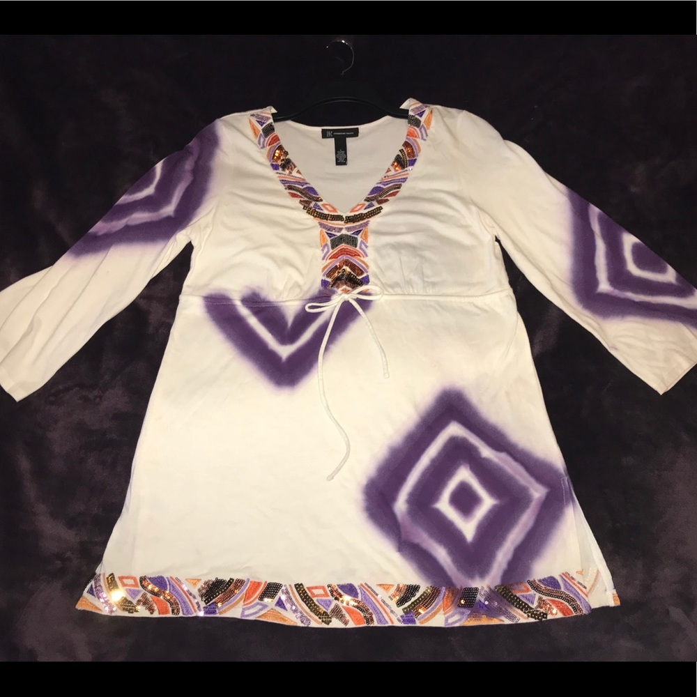 INC  tie-dyed tunic