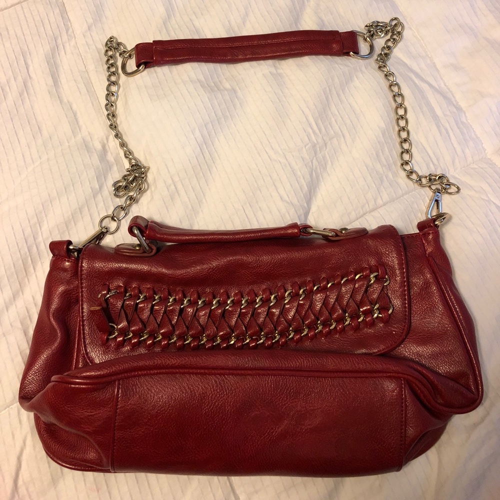 Burgundy cross body bag