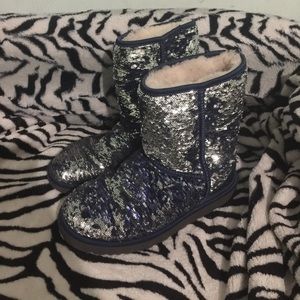 Blue And gray sequin UGG boots size 9