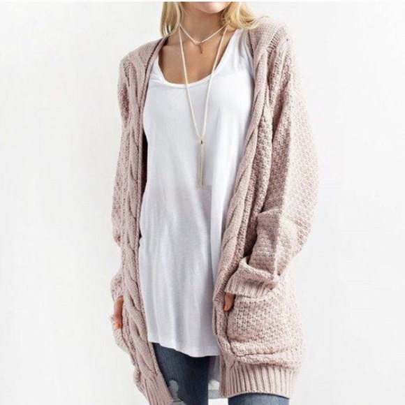 Cable Knit Pocket Cardigan Sweater - Picture 2 of 3