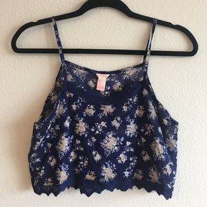 Floral Blue Crop Top Forever 21