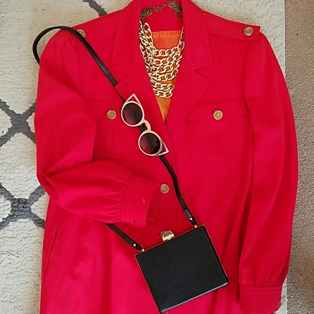 Vintage red trench coat