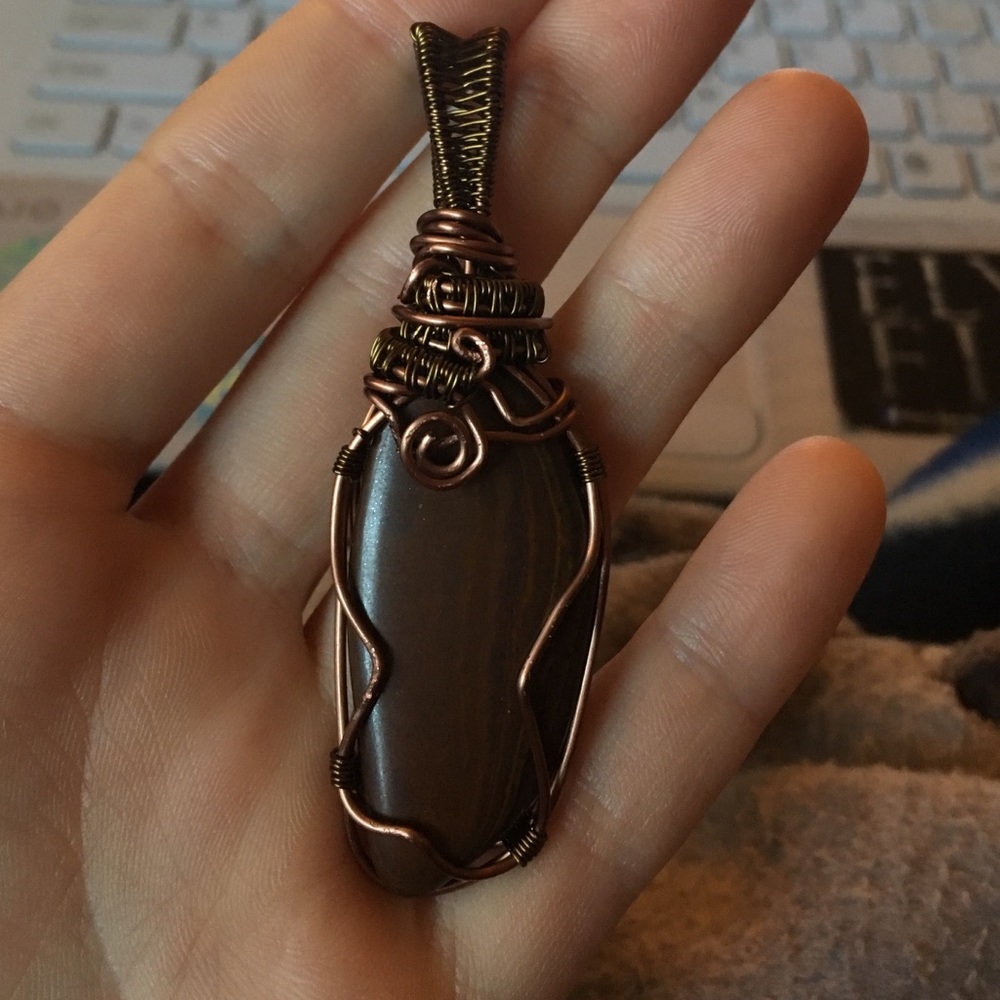 Tigers eye wire wrap