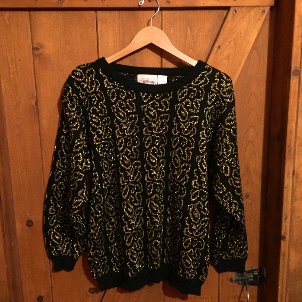 Vintage Black & Gold Sweater
