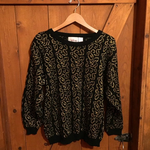 Vintage Black & Gold Sweater - Picture 1 of 4