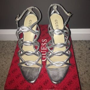 GUESS Open Toe Strappy Heels
