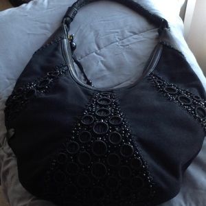 Cole Haan Black Alyssa Bead Hobo