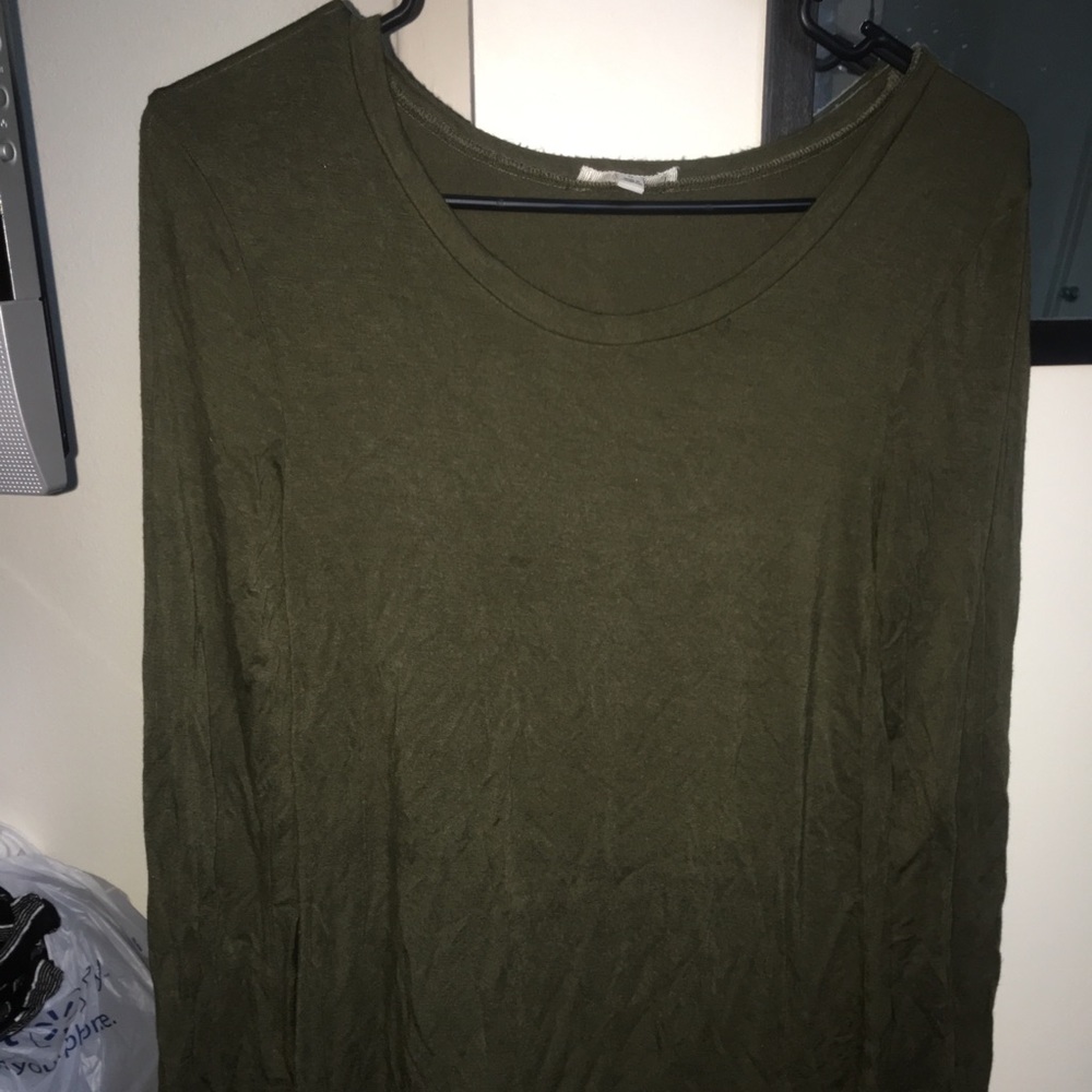 Olive green long sleeved dress