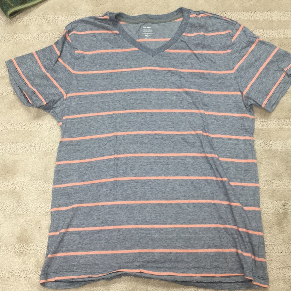 Old Navy Striped V-Neck Short Sleeve Shirt