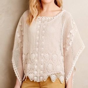 Anthropologie Scalloped Crochet  Poncho