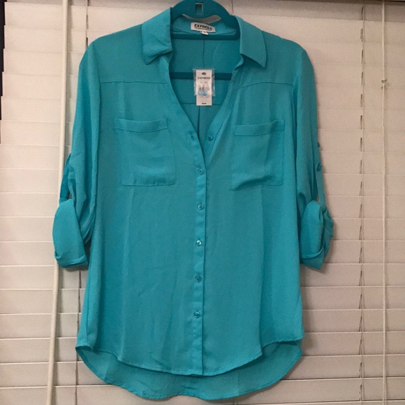 Express Tops - NWT Express Portofino Shirt Blue size small