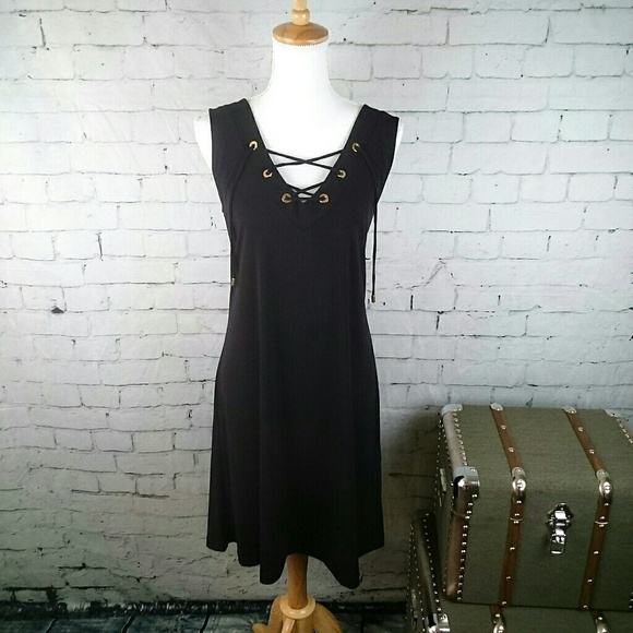 Philosophy Dresses & Skirts - NWT Philosophy lace up shift dress w/ gold accents