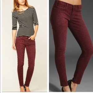 Current Elliot Leopard Print Ankle Jeans