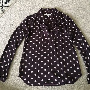 Heart print blouse