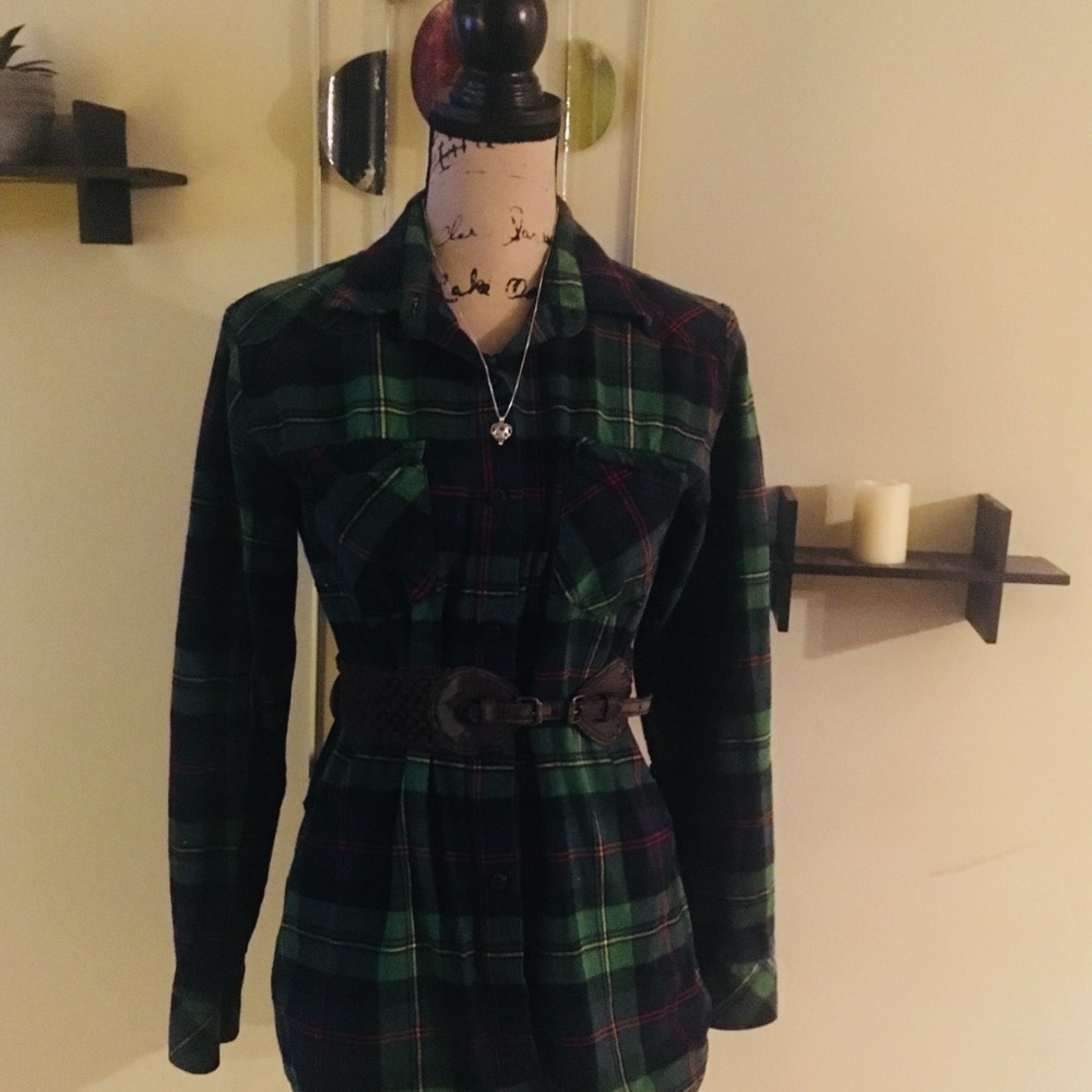 Dark green button up