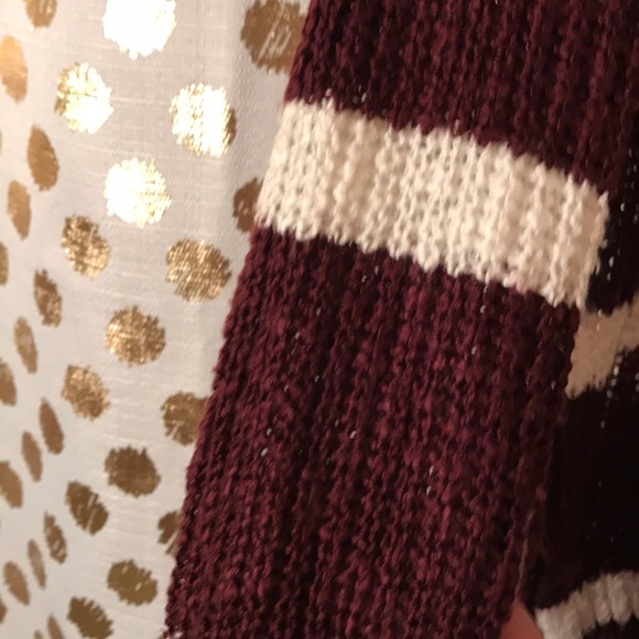 Maroon and White Rugby Stripped Sweater - Picture 2 of 5