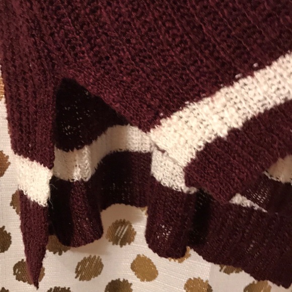 Maroon and White Rugby Stripped Sweater - Picture 5 of 5