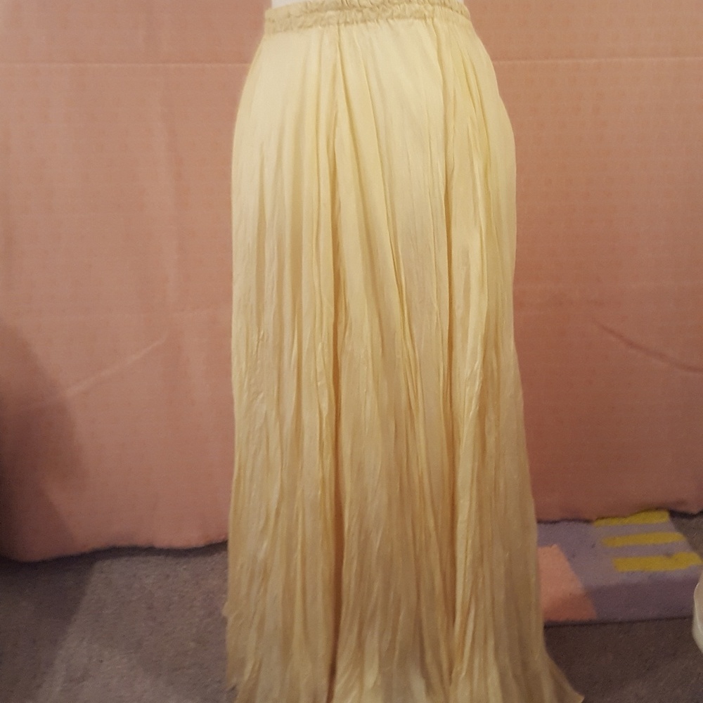 Cream silk maxi skirt