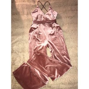 Suede rose gold jumpsuit