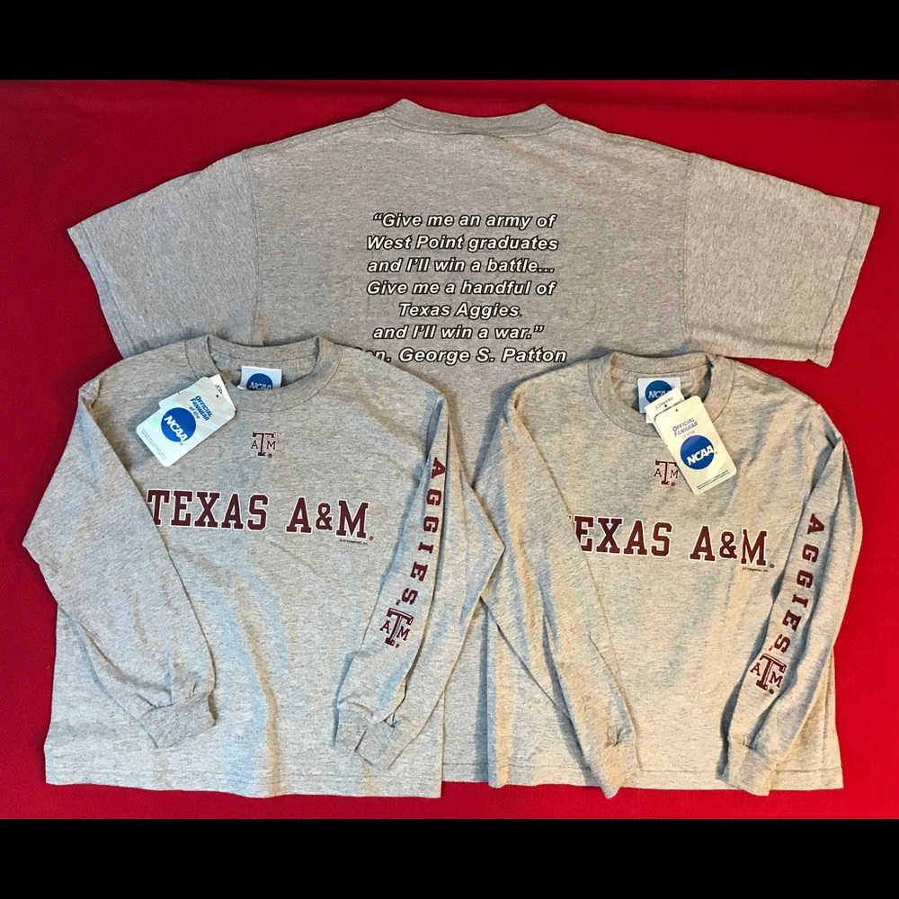 Aggie t shirts. Family Pack. Adult M, Youth L & M