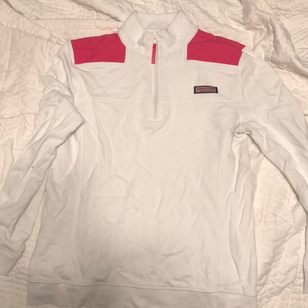 white and pink vineyard vines shep shirt