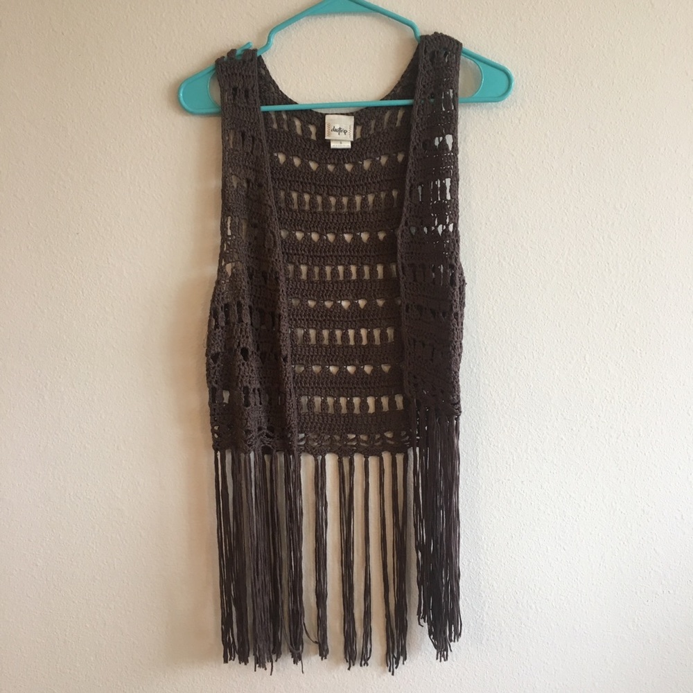 Brown Fringe Vest