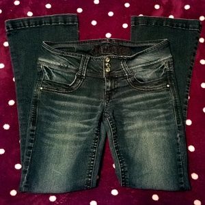 Wallflower 5 pocket boot cut jeans with bling