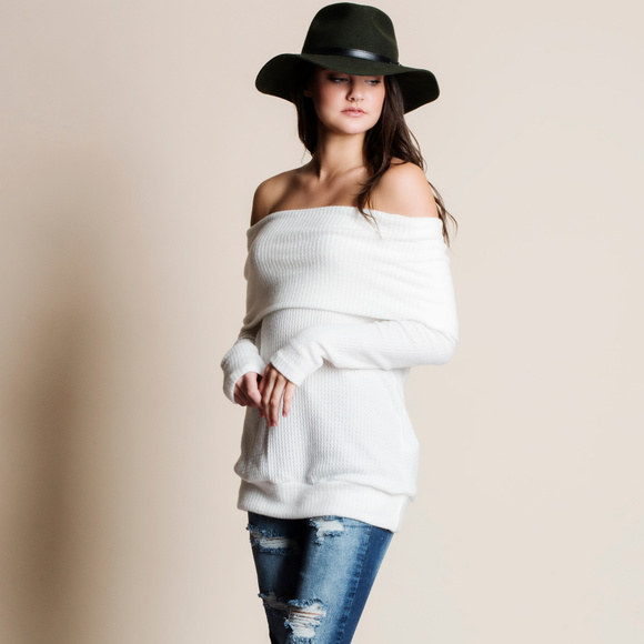 Off Shoulder Soft Sweater Top - Picture 4 of 4