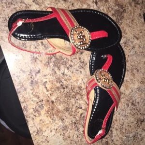 Michael Kors sandals flip flops gold rare