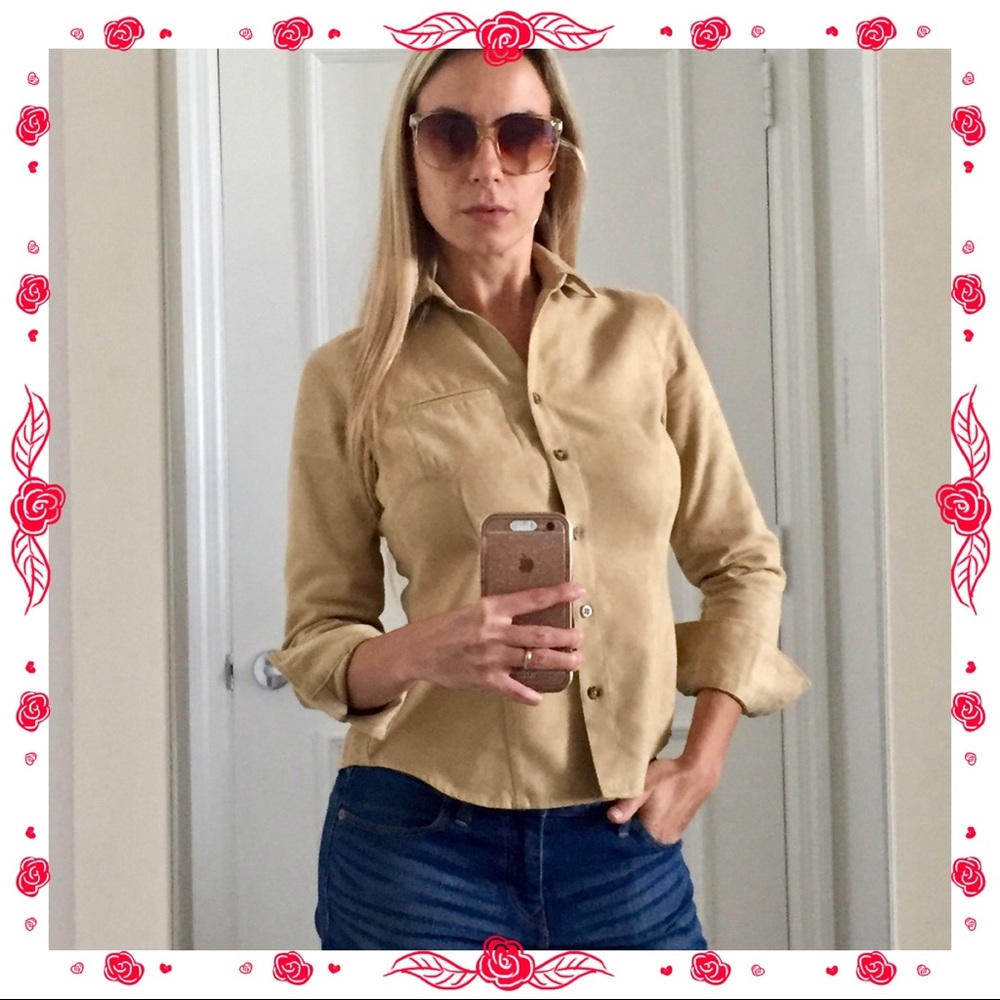 🌹FALL🌹Ann Taylor LOFT faux-suede fitted shirt