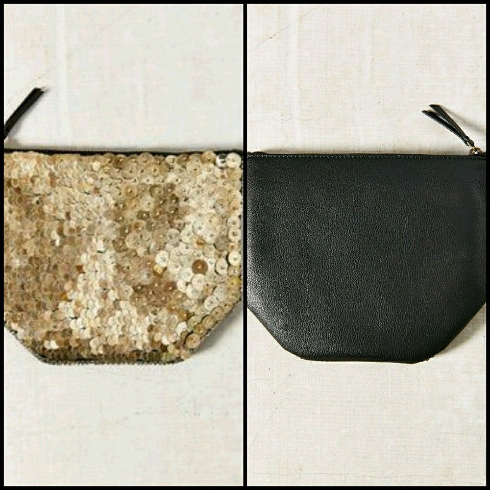 💥 UO~ ECOTE SEQUIN-BEADED METALLIC ZIP POUCH