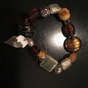 Lia Sophia bracelet with feather & elephant charm