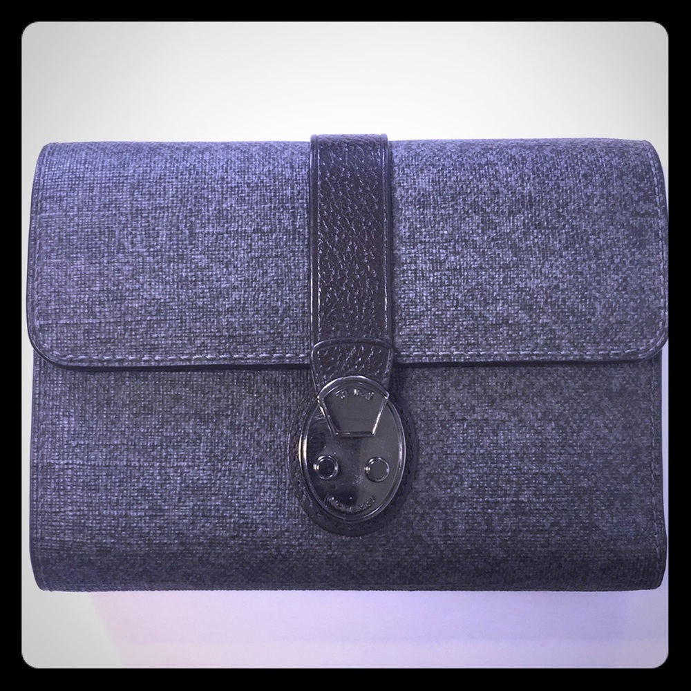 Grey Tumi French wallet