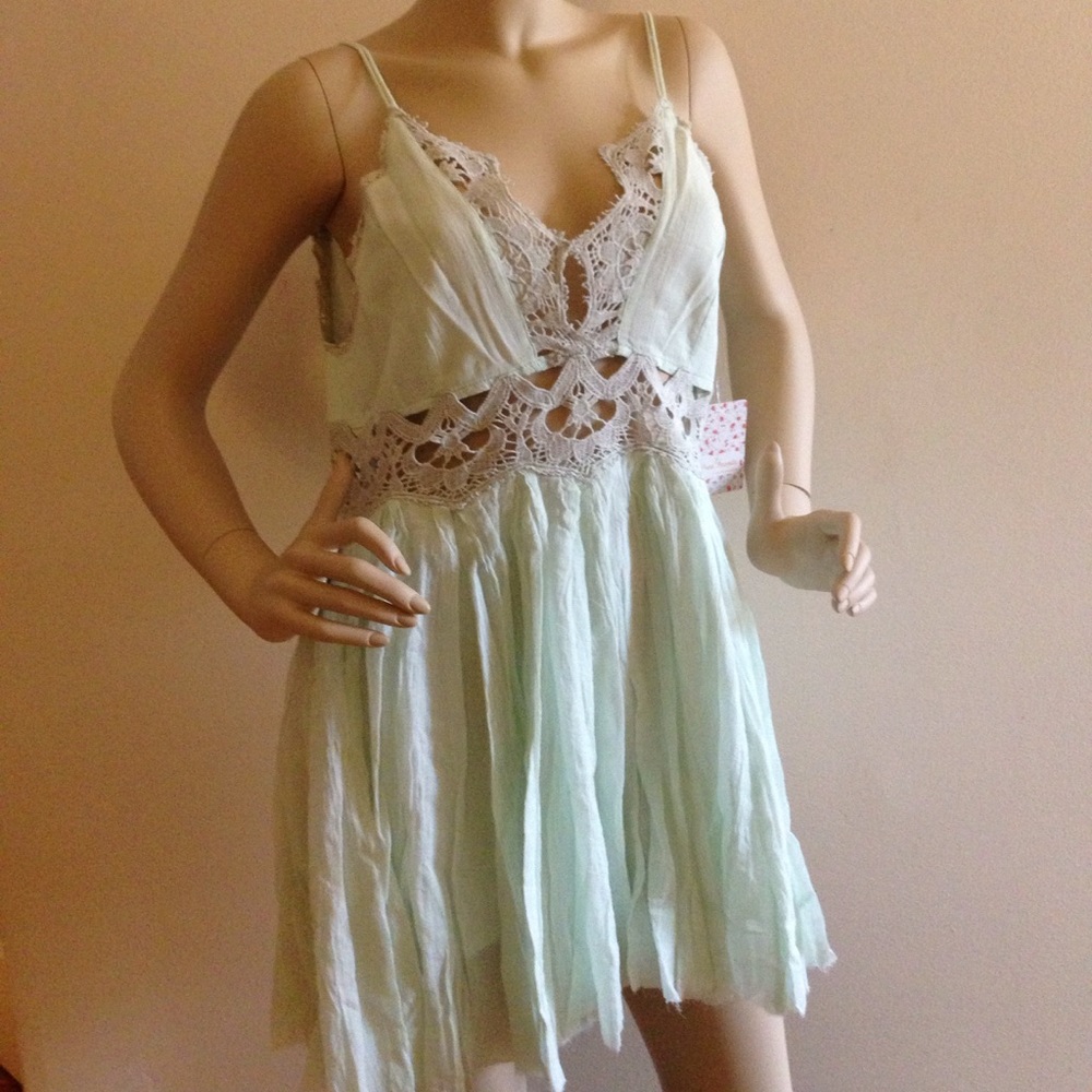 LAST 1! FREE PEOPLE MINT DRESS! - Picture 5 of 6