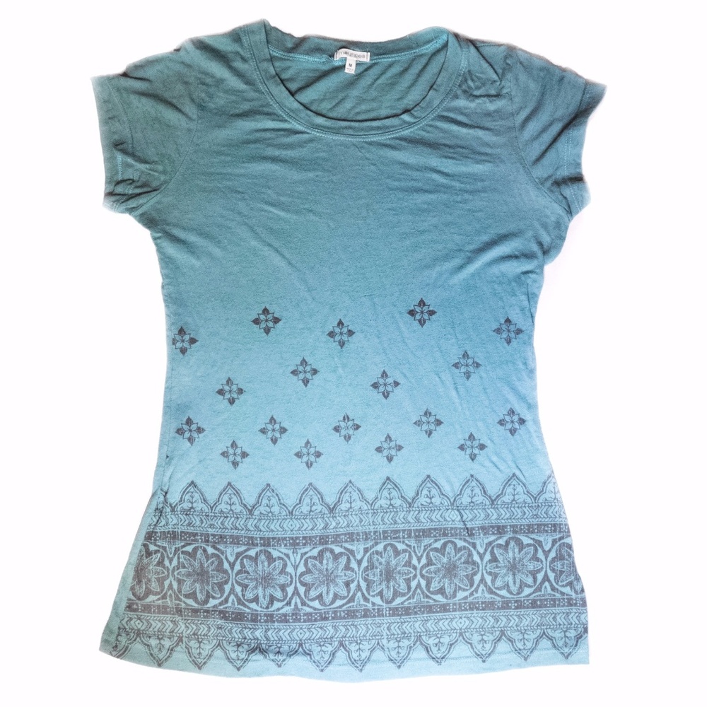 Maurices Blue Top w/ Gray Cute Pattern