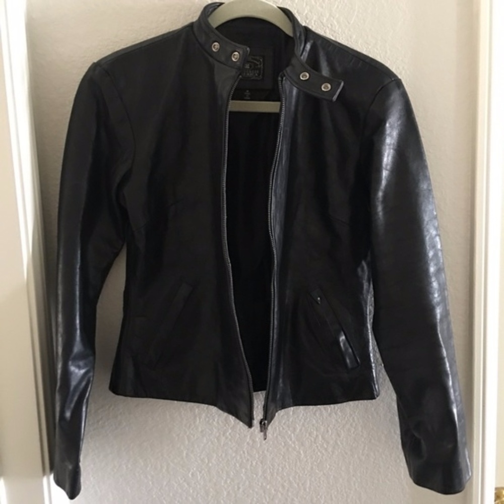 Lucky Brand Real Leather Moto Jacket