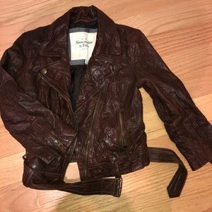 Brown Leather Jacket Abercrombie