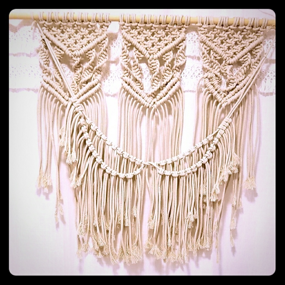 Macrame wall hanging.