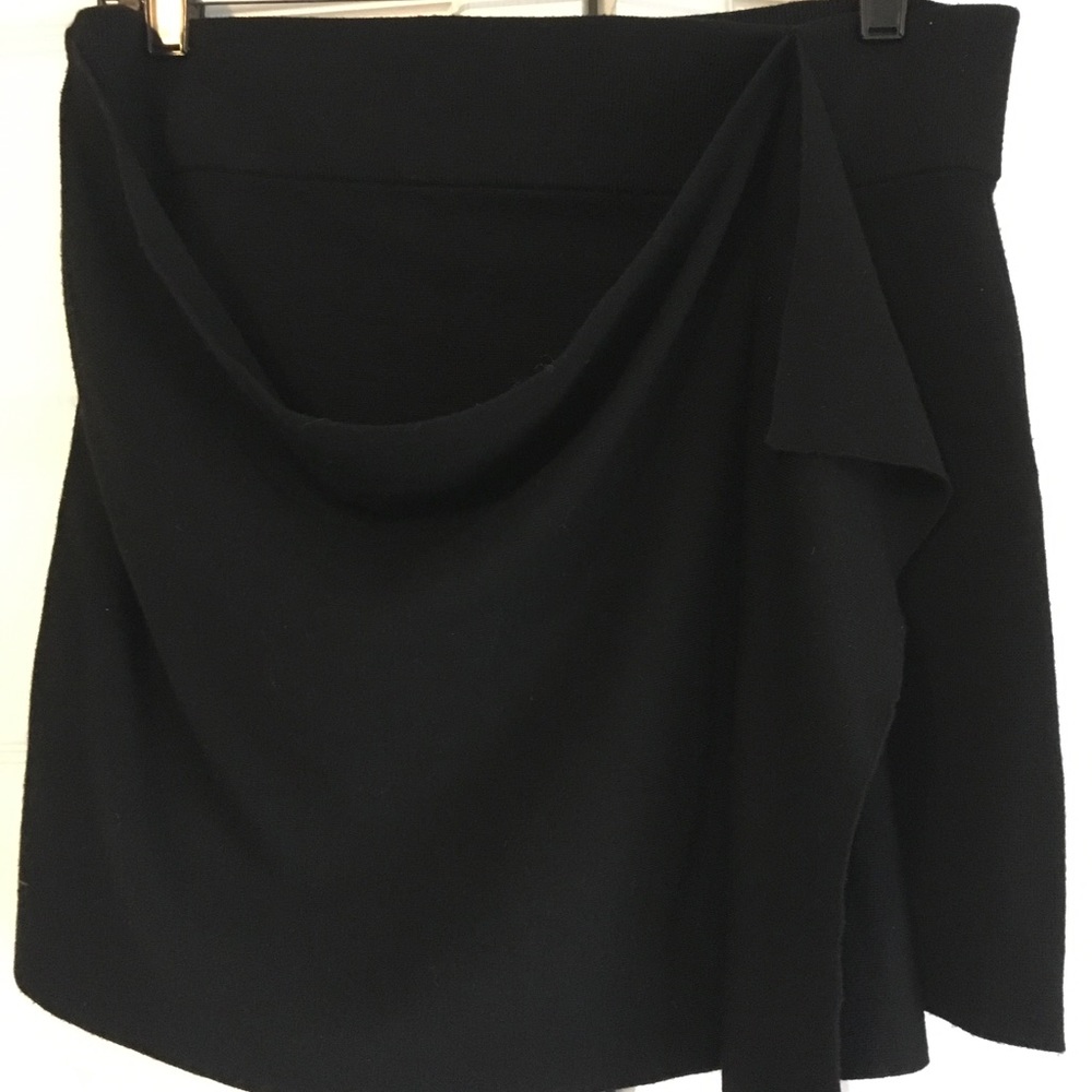 Theory Black Wool Skirt L